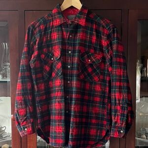 Vintage 60s/70s Pendleton Tartan Plaid Wool Button-down Shirt